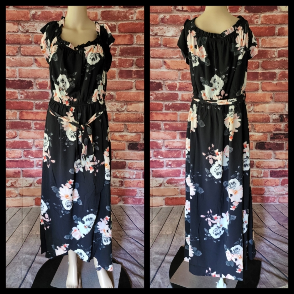City Chic Boho Floral Off Shoulder Maxi Dress 14, 18, 20, 22, 24 NWT - Picture 3 of 3